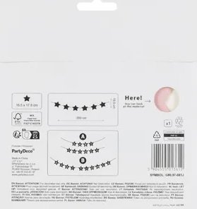 KIK Baner napis na baby shower gwiazdki jasnoróżowe 290cm x 16,5cm 4