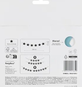 KIK Baner napis na baby shower gwiazdki jasnoniebieskie 290cm x 16,5cm 4