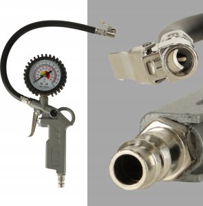 KIK KAFUWELL Pistolet do pompowania kół z manometrem 6