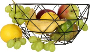 KIK Kosz na owoce misa loftowy metalowy czarny 4