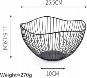 KIK Kosz na owoce misa loftowy metalowy czarny 1