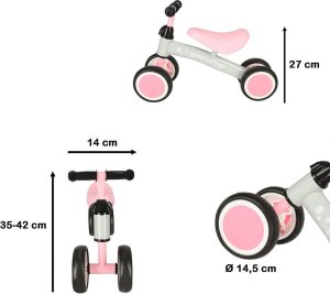 KIK Rowerek Trike Fix Tiny czterokołowy biegowy różowy 3