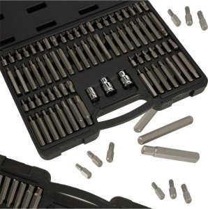 KIK KAFUWELL Bity końcówki do wkrętarki zestaw bitów krótkich i długich + 3 redukcje walizka 75el. 3