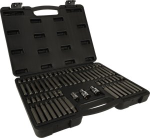 KIK KAFUWELL Bity końcówki do wkrętarki zestaw bitów krótkich i długich + 3 redukcje walizka 75el. 6