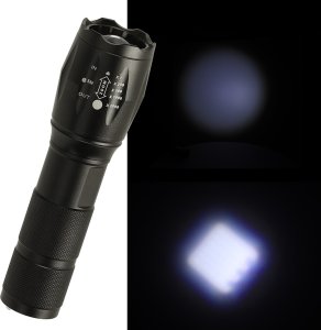 KIK Latarka taktyczna wojskowa 800 lumenów LED ZOOM mocna USB akumulator 2