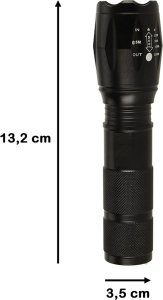 KIK Latarka taktyczna wojskowa 800 lumenów LED ZOOM mocna USB akumulator 5