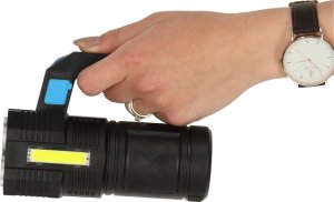 KIK Latarka szperacz mocna taktyczna akumulatorowa wojskowa LED 3