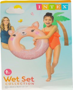 KIK INTEX 59266  Koło do pływania dmuchane ponton plażowy zwierzak różowy max 40kg 7
