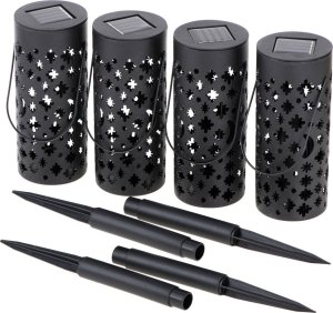 KIK Lampy solarne latarenka gwiazdy księżyce lampa solarna LED 4szt. 2