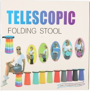 KIK Krzesło składane rozkładany stołek taboret czarny 7