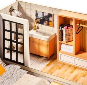 Nice Idea LITTLE STORY Składany Drewniany Model LED - Claudia's Apartment 7