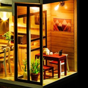 Nice Idea LITTLE STORY Składany Drewniany Model LED - Claudia's Apartment 10