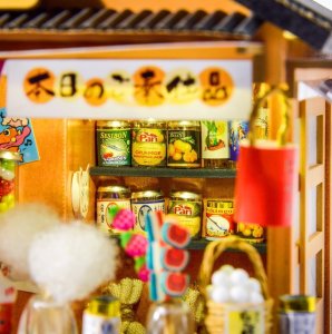 Nice Idea LITTLE STORY Składany Drewniany Model LED - Corner Grocery Store 5