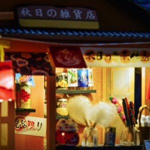 Nice Idea LITTLE STORY Składany Drewniany Model LED - Corner Grocery Store 7