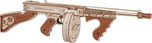 Robotime ROBOTIME Drewniane Mechaniczne Puzzle Model 3D - Pistolet Maszynowy Thompson 1