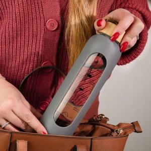 Wessper Szklana butelka z miarką motywacyjną B1 Borosilicate szara 500 ml 6