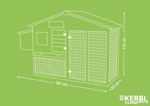Kerbl Domek dla kur z wybiegiem, 181x65x118cm 2