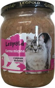 Leopold Vienna Leopold Karma mięsna z indykiem dla kotów 500g (Słoik) 1