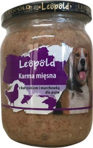 Leopold Vienna Leopold Karma mięsna z kurczakiem i marchewką dla psów 500g (Słoik) 1