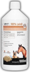 LAB V LAB-V Olej lniany Leinl dla koni, psów i kotów 1000ml 1
