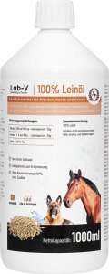 LAB V LAB-V Olej lniany Leinl dla koni, psów i kotów 1000ml 2