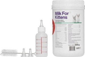 LAB V LAB-V Milk For Kittens - preparat mlekozastępczy dla kociąt  200g-Zestaw z butelką i smoczkami 1