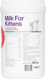 LAB V LAB-V Milk For Kittens - preparat mlekozastępczy dla kociąt 200g-Zestaw z butelką i smoczkami 2