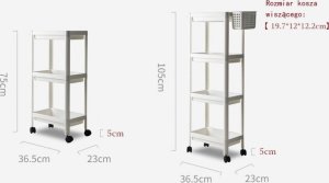 Gold Start Regał na kółkach, Ilość pięter: 3, Koszyczek: Tak 9