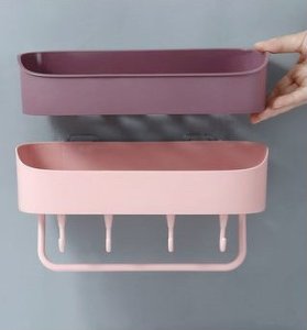 Gold Start Organizer do kuchni, łazienki z haczykami, Różowy 7