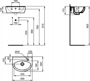 Vidima BASIN HUNG ULYSSE S 40X430 WHITE 5