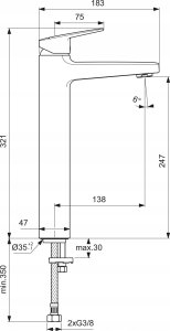 Ideal Standard MIXER FOR BASIN CERAPLAN CHROME 1