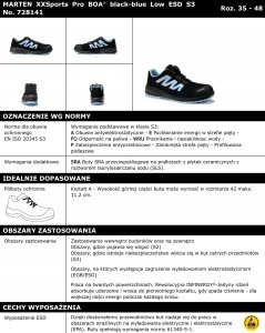 Sourcing Boots ELTEN Marten XXSports Pro Boa Low ESD S3, black/blue 42 6