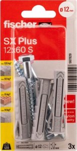 Fischer FISCHER dowels with screws SX Plus S, 12x60 mm, 3 pcs. 1