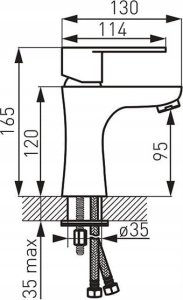 Bateria umywalkowa Ferro BASIN MIXER CORDOBA BCD2 6