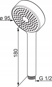 Słuchawka prysznicowa Oras HANDSOWER ORAS 254020 APOLLO 95 MM 2