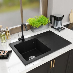 Zlewozmywak Lavello ZLEWOZMYWAK GRANITOWY LAVELLO LUXOR 1.0 CZARNY GRAFIT PRAWY 2