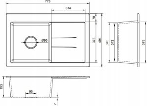 Zlewozmywak Lavello ZLEWOZMYWAK GRANITOWY LAVELLO LUXOR 1.0 CZARNY GRAFIT PRAWY 4