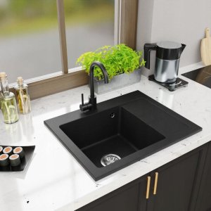 Zlewozmywak Lavello ZLEWOZMYWAK GRANITOWY LAVELLO LUXOR 1.0S CZARNY GRAFIT PRAWY 2