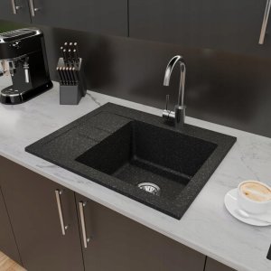 Zlewozmywak Lavello ZLEWOZMYWAK GRANITOWY LAVELLO LUXOR 1.0S CZARNY GRAFIT LEWY 4
