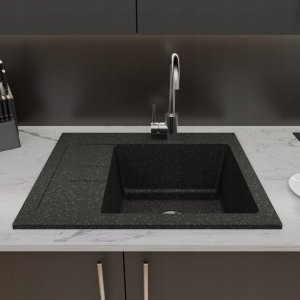 Zlewozmywak Lavello ZLEWOZMYWAK GRANITOWY LAVELLO LUXOR 1.0S CZARNY GRAFIT LEWY 5