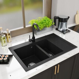 Zlewozmywak Lavello ZLEWOZMYWAK GRANITOWY LAVELLO LUXOR 1.5S CZARNY PRAWY 2