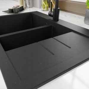 Zlewozmywak Lavello ZLEWOZMYWAK GRANITOWY LAVELLO LUXOR 1.5S CZARNY PRAWY 3