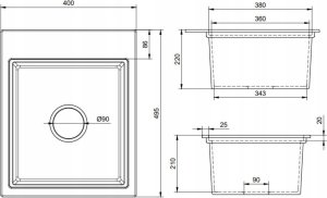 Zlewozmywak Lavello ZLEWOZMYWAK GRANITOWY LAVELLO COMFORT 0.0S CZARNY 9