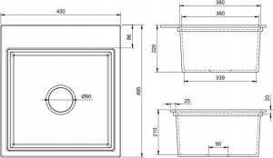 Zlewozmywak Lavello ZLEWOZMYWAK GRANITOWY LAVELLO COMFORT 0.0 M CZARNY GRAFIT 8