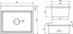 Zlewozmywak Lavello ZLEWOZMYWAK GRANITOWY LAVELLO COMFORT 0.0 L CZARNY GRAFIT 8