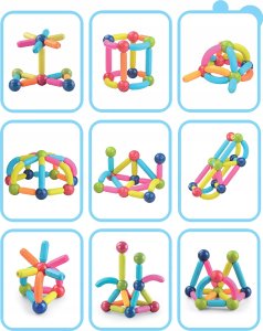 Egaleco L73G KLOCKI MAGNETYCZNE DUŻE 84SZT KOLOR 3