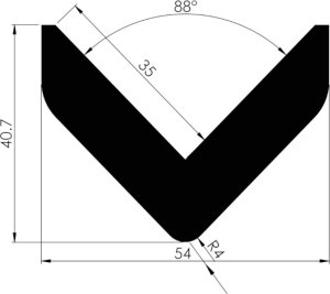 NMC Profil ochronny ostrzegawczy krawędzi typ H L 54x41mm 6m NOMA PROTECT 3