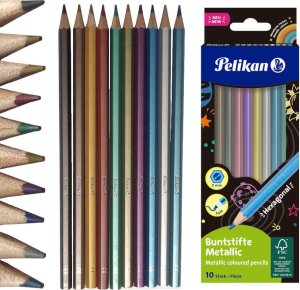 Pelikan Kredki ołówkowe miękkie metaliczne 10kol PELIKAN 1