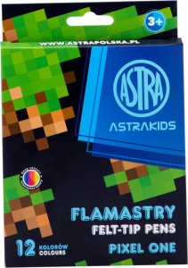Astra Flamastry szkolne pisaki mazaki Pixel One Minecraft 12 kolorów ASTRA 2