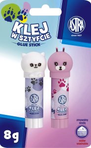 Astra Klej w sztyfcie 8g szkolny zmywalny Animals zwierzątka ASTRA blister 2szt 2